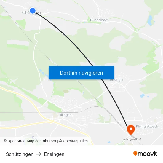 Schützingen to Ensingen map