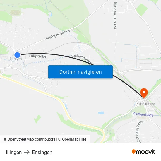 Illingen to Ensingen map