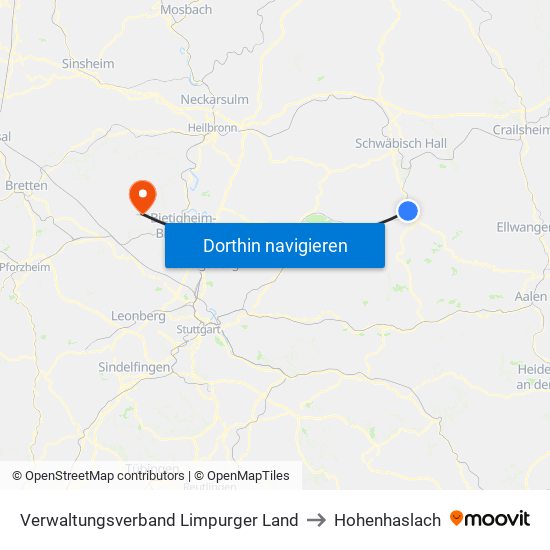 Verwaltungsverband Limpurger Land to Hohenhaslach map