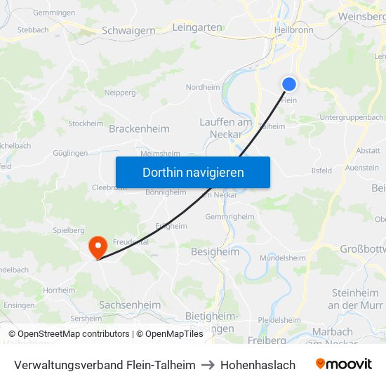 Verwaltungsverband Flein-Talheim to Hohenhaslach map