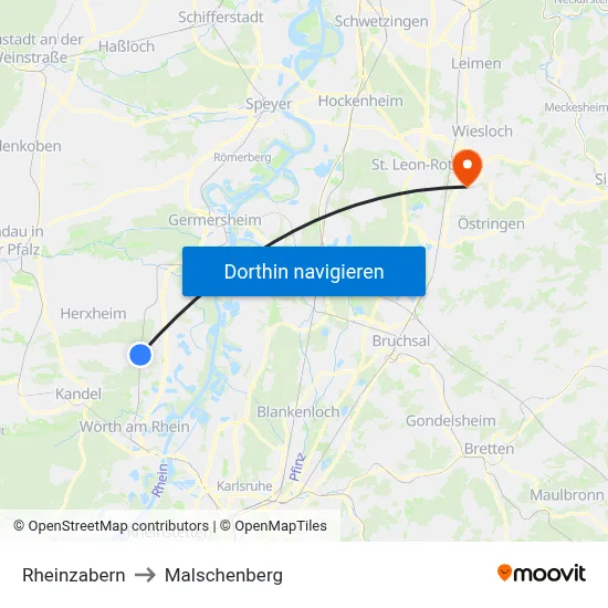 Rheinzabern to Malschenberg map