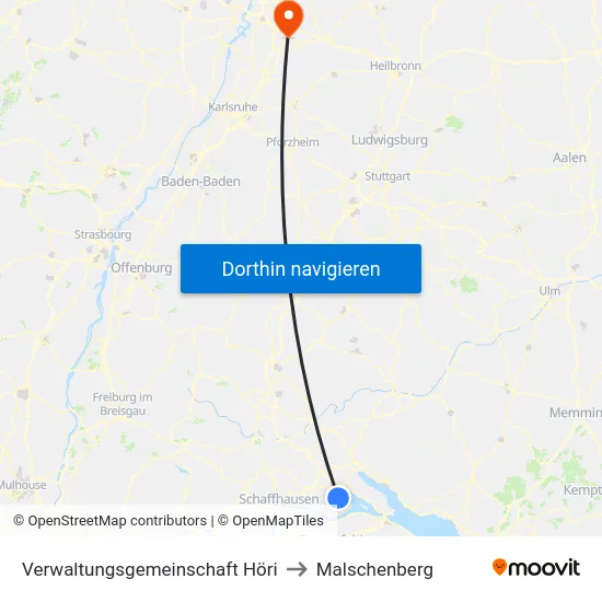 Verwaltungsgemeinschaft Höri to Malschenberg map