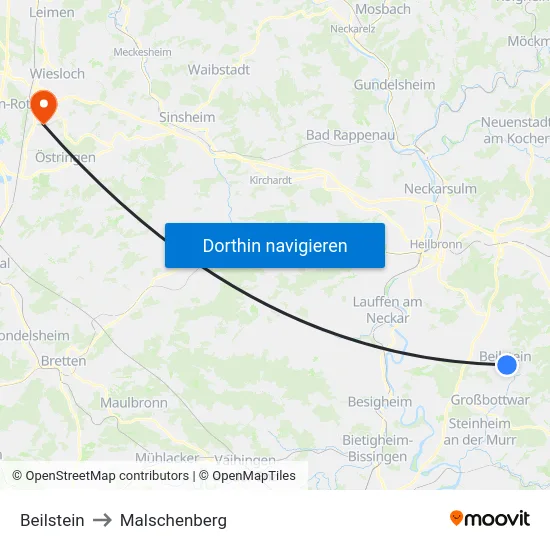 Beilstein to Malschenberg map