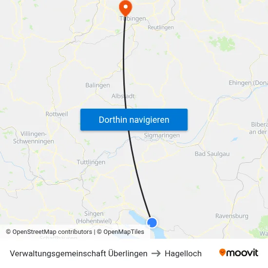 Verwaltungsgemeinschaft Überlingen to Hagelloch map