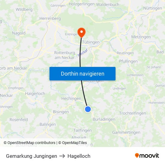 Gemarkung Jungingen to Hagelloch map