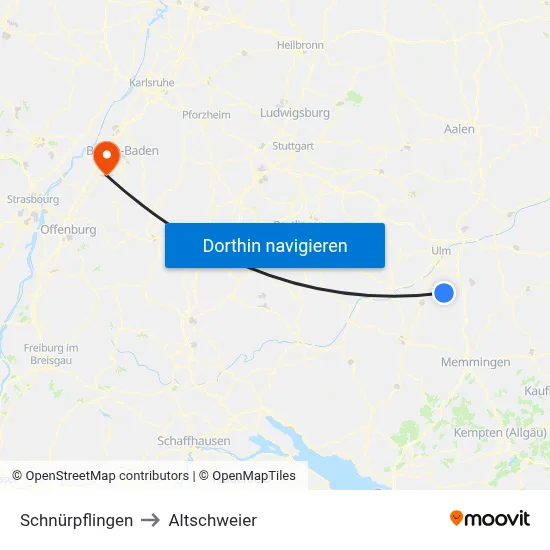 Schnürpflingen to Altschweier map
