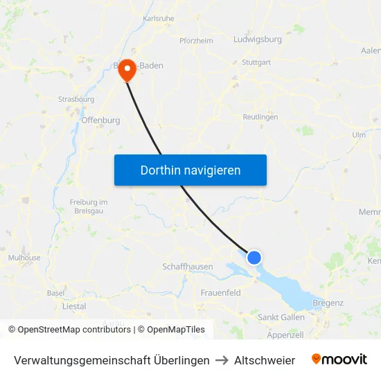 Verwaltungsgemeinschaft Überlingen to Altschweier map