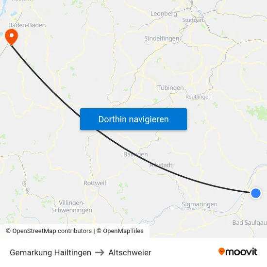 Gemarkung Hailtingen to Altschweier map