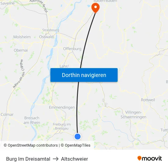 Burg Im Dreisamtal to Altschweier map