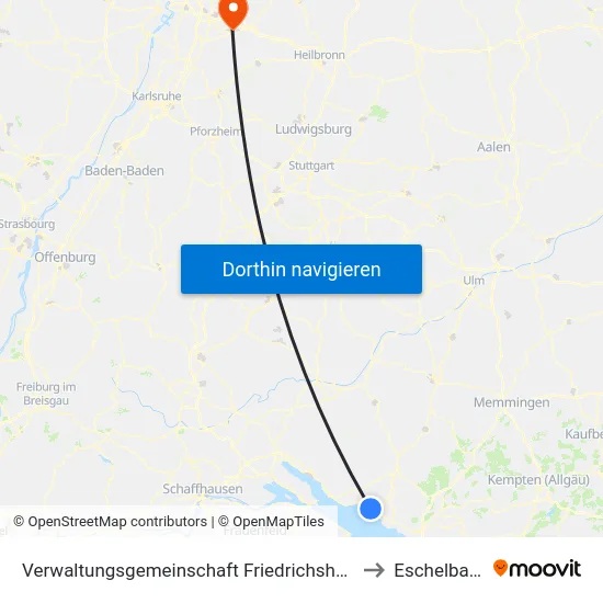 Verwaltungsgemeinschaft Friedrichshafen to Eschelbach map