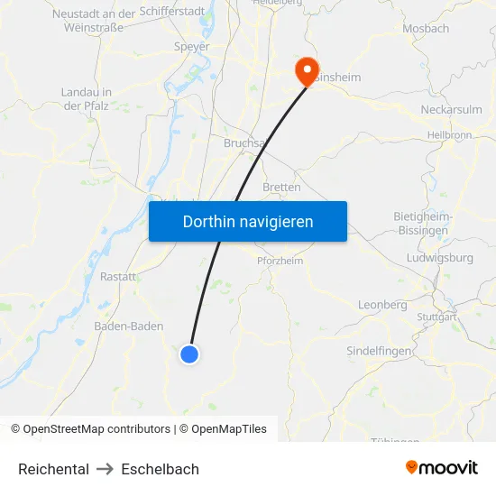 Reichental to Eschelbach map