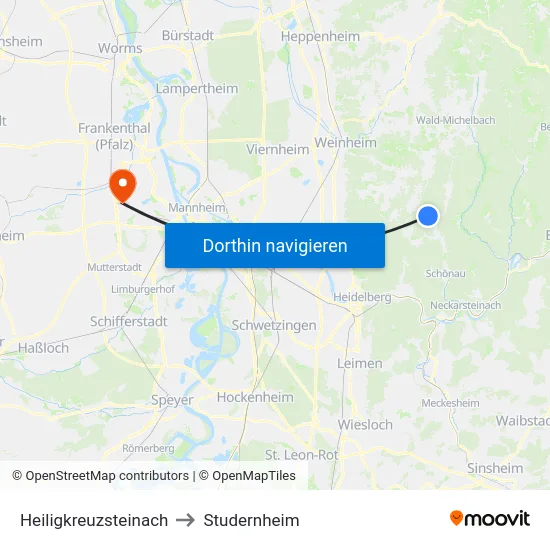 Heiligkreuzsteinach to Studernheim map
