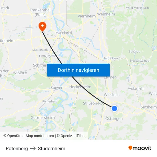 Rotenberg to Studernheim map
