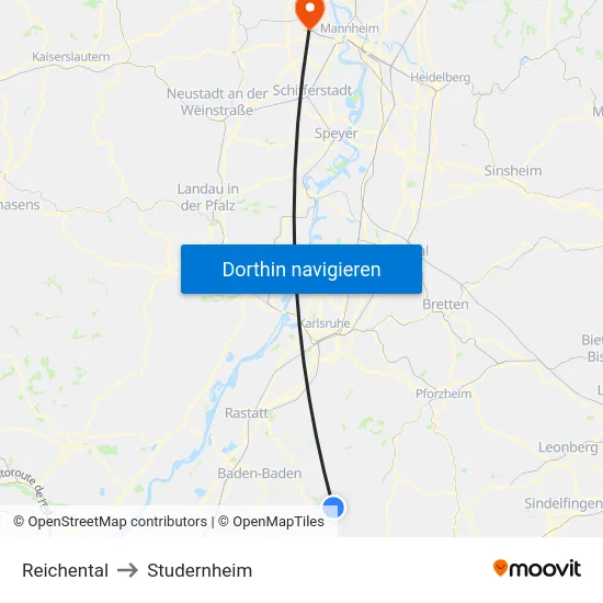 Reichental to Studernheim map