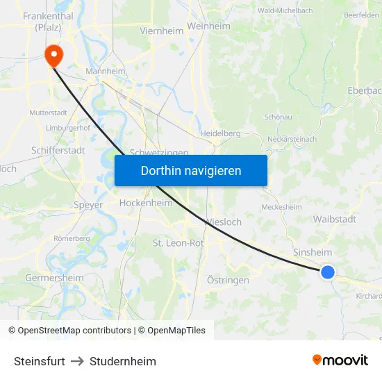 Steinsfurt to Studernheim map