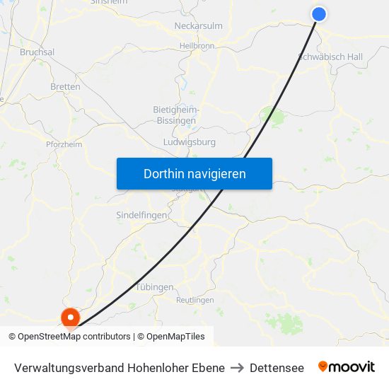 Verwaltungsverband Hohenloher Ebene to Dettensee map