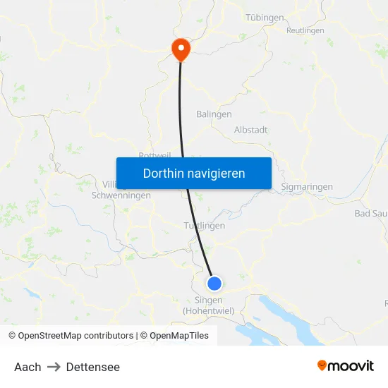Aach to Dettensee map