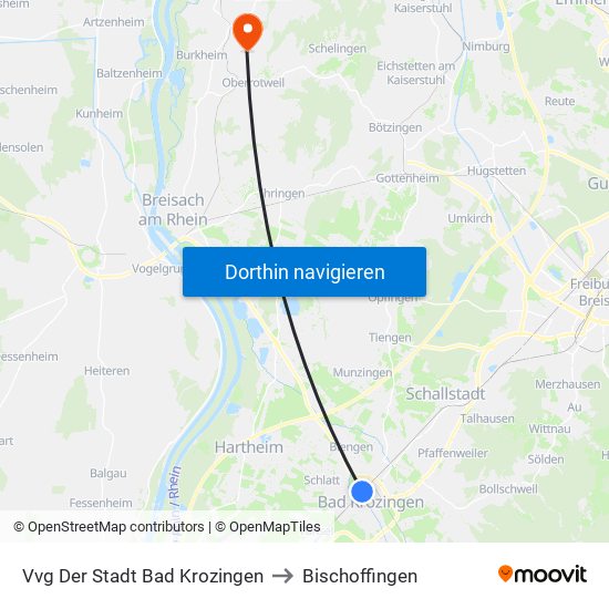 Vvg Der Stadt Bad Krozingen to Bischoffingen map