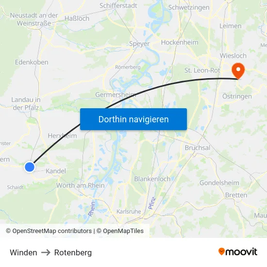 Winden to Rotenberg map