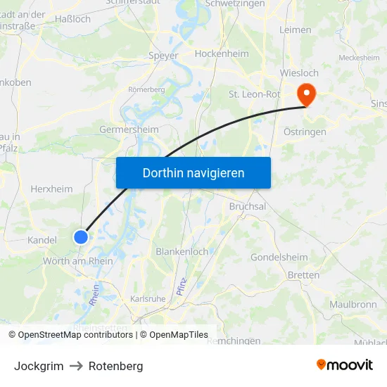 Jockgrim to Rotenberg map