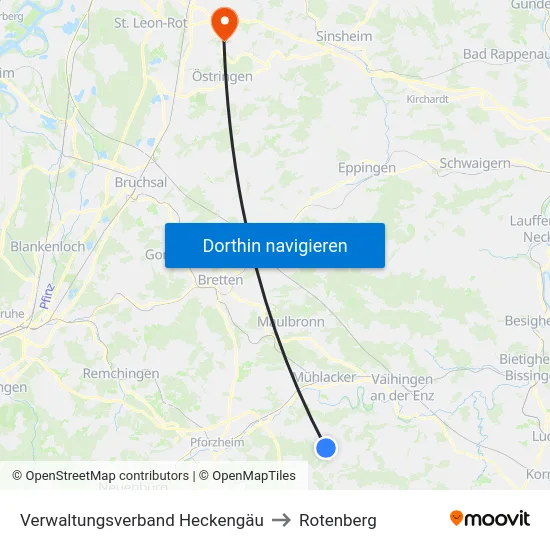 Verwaltungsverband Heckengäu to Rotenberg map