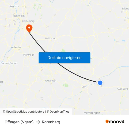 Offingen (Vgem) to Rotenberg map