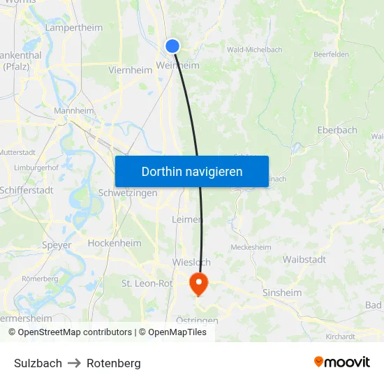 Sulzbach to Rotenberg map