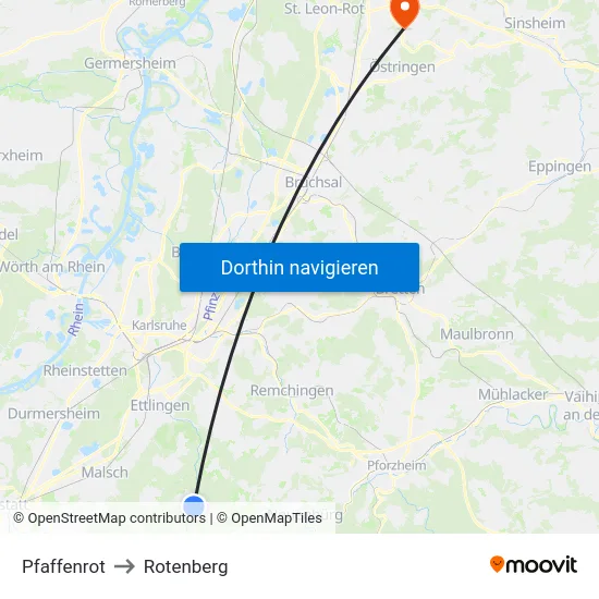 Pfaffenrot to Rotenberg map