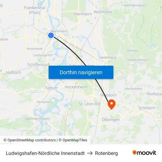 Ludwigshafen-Nördliche Innenstadt to Rotenberg map