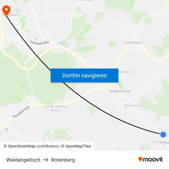 Waldangelloch to Rotenberg map