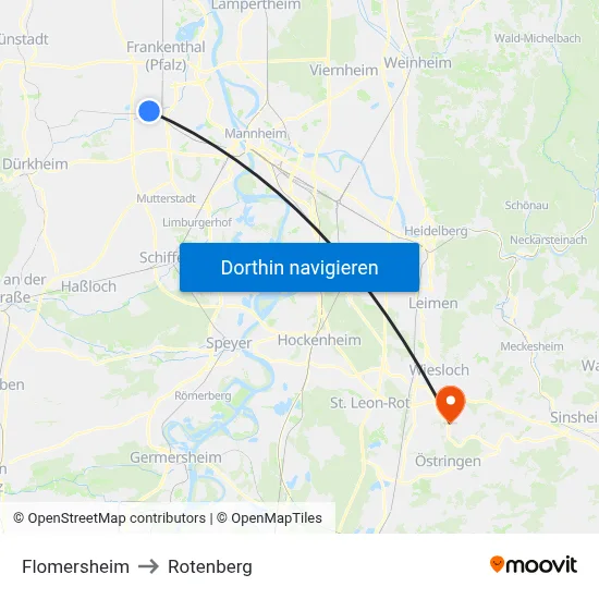 Flomersheim to Rotenberg map