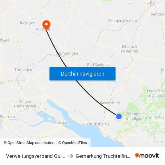 Verwaltungsverband Gullen to Gemarkung Truchtelfingen map