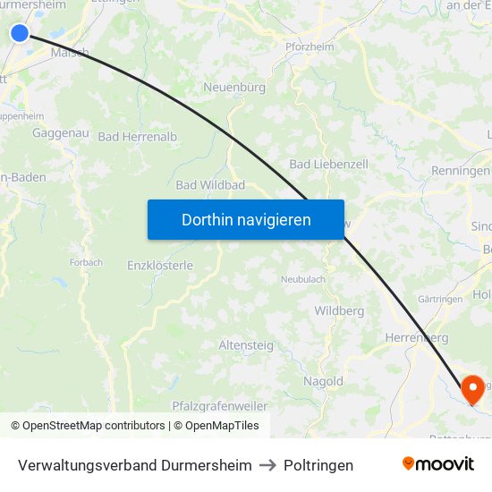 Verwaltungsverband Durmersheim to Poltringen map