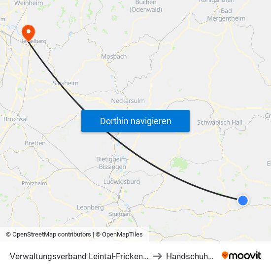 Verwaltungsverband Leintal-Frickenhofer Höhe to Handschuhsheim map