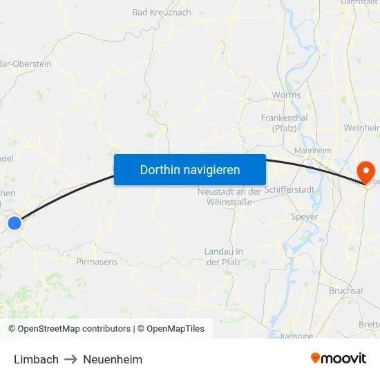 Limbach to Neuenheim map