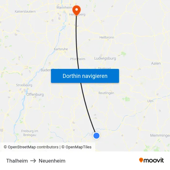 Thalheim to Neuenheim map
