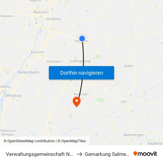 Verwaltungsgemeinschaft Neckarsulm to Gemarkung Salmendingen map