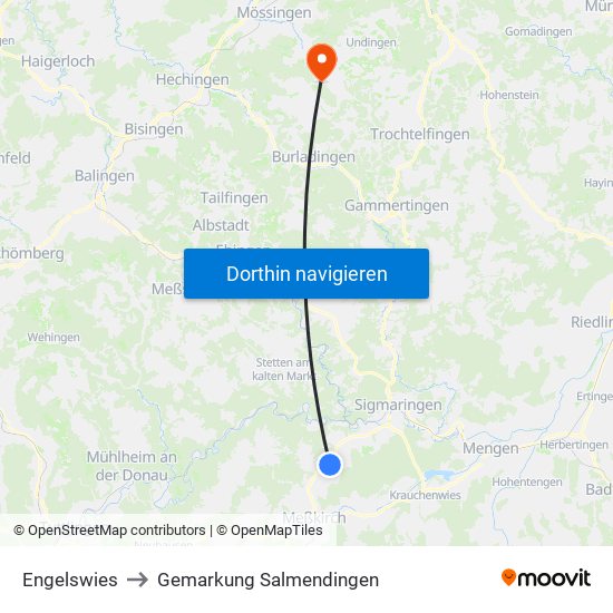Engelswies to Gemarkung Salmendingen map