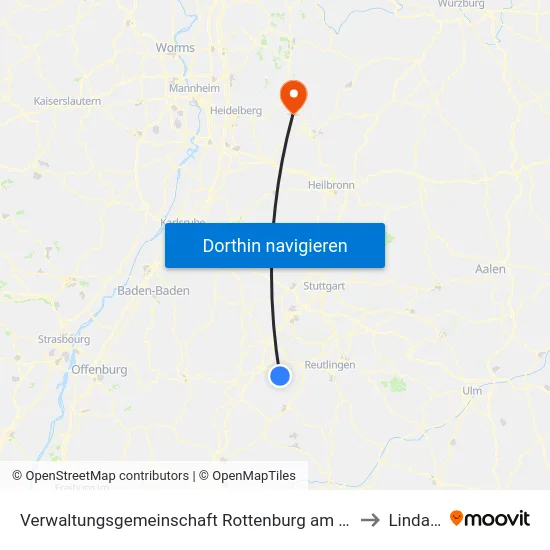 Verwaltungsgemeinschaft Rottenburg am Neckar to Lindach map