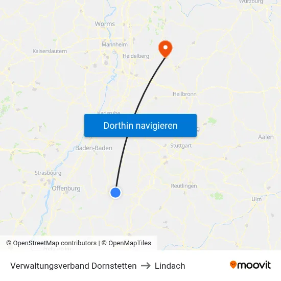 Verwaltungsverband Dornstetten to Lindach map