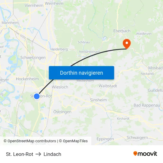 St. Leon-Rot to Lindach map