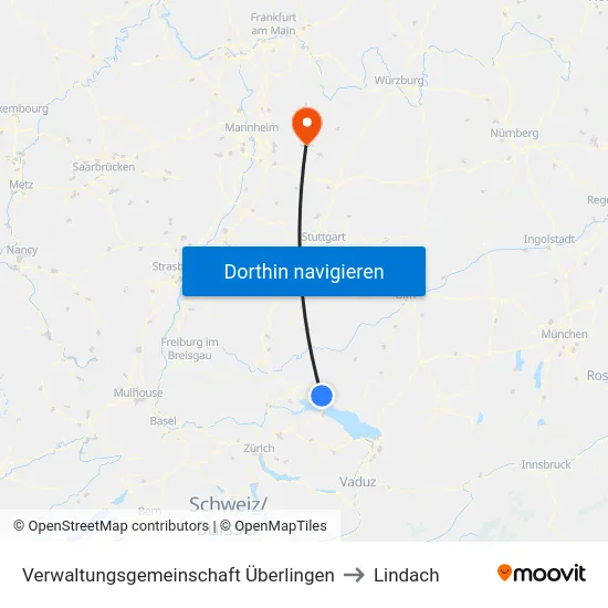 Verwaltungsgemeinschaft Überlingen to Lindach map