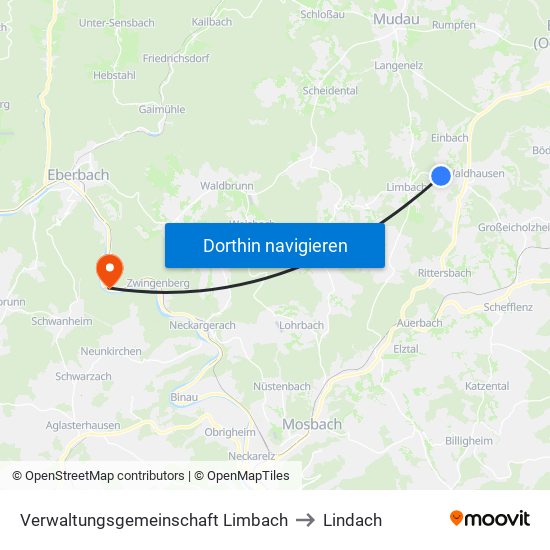 Verwaltungsgemeinschaft Limbach to Lindach map