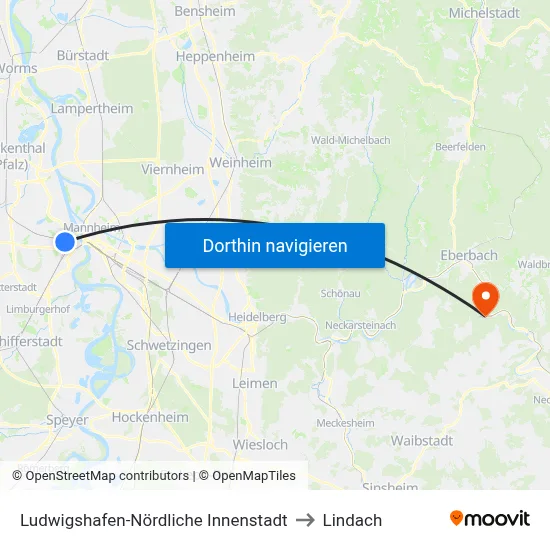 Ludwigshafen-Nördliche Innenstadt to Lindach map