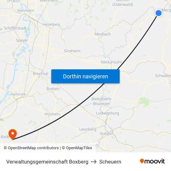 Verwaltungsgemeinschaft Boxberg to Scheuern map