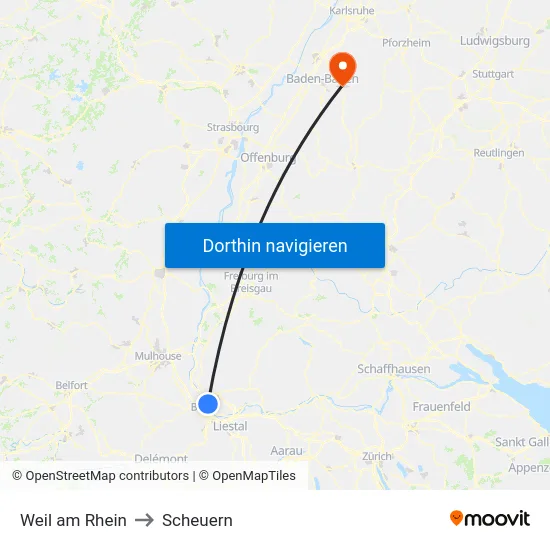 Weil am Rhein to Scheuern map