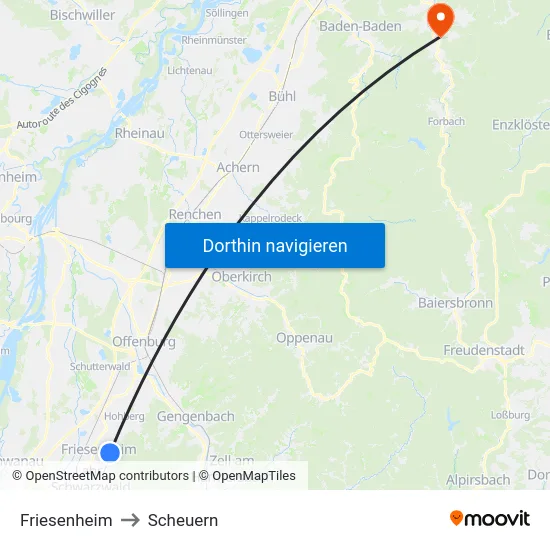 Friesenheim to Scheuern map