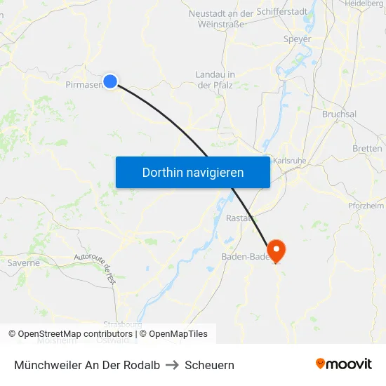 Münchweiler An Der Rodalb to Scheuern map