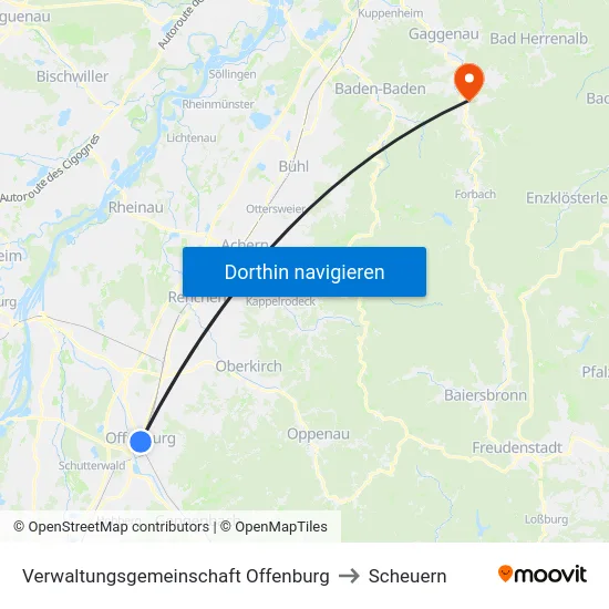 Verwaltungsgemeinschaft Offenburg to Scheuern map