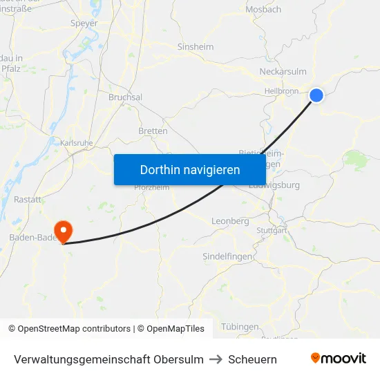 Verwaltungsgemeinschaft Obersulm to Scheuern map